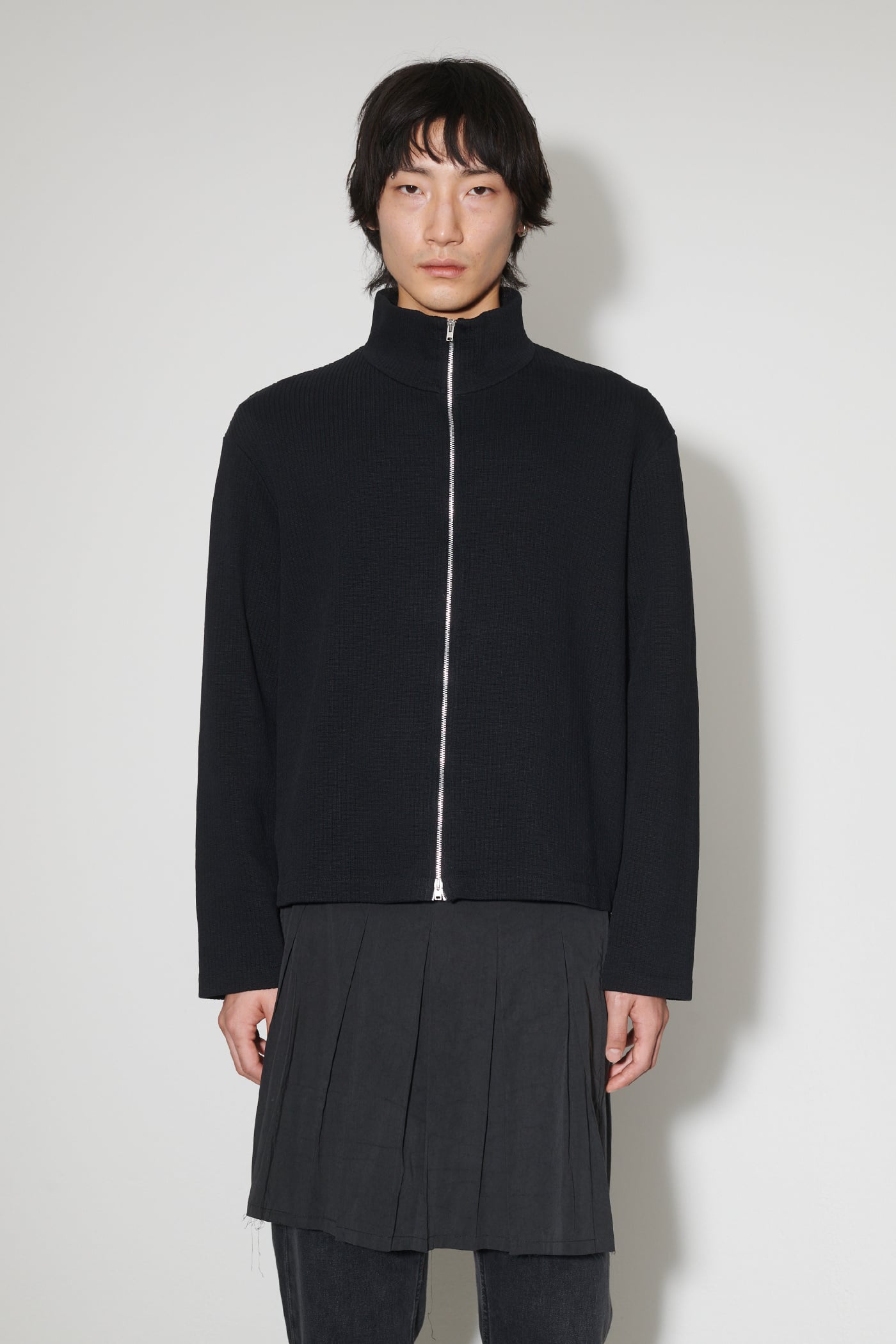 Our Legacy - Shrunken Fullzip Polo Black Rib