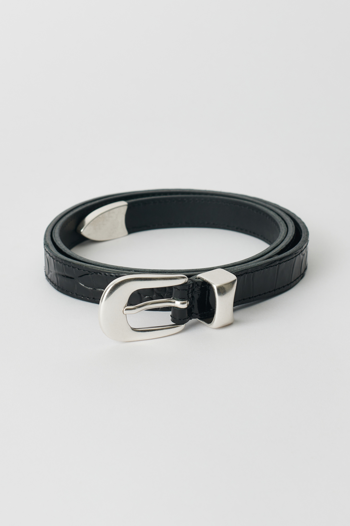 Our Legacy - 2 cm Belt Licorice Croc Bull Hide
