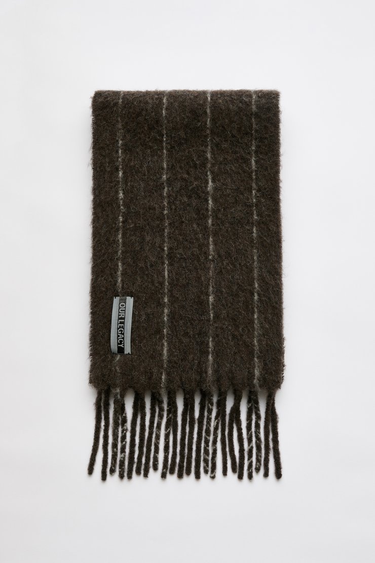 Our Legacy - Our Legacy Estate Scarf Brown Pinstripe Fuzzy Alpaca