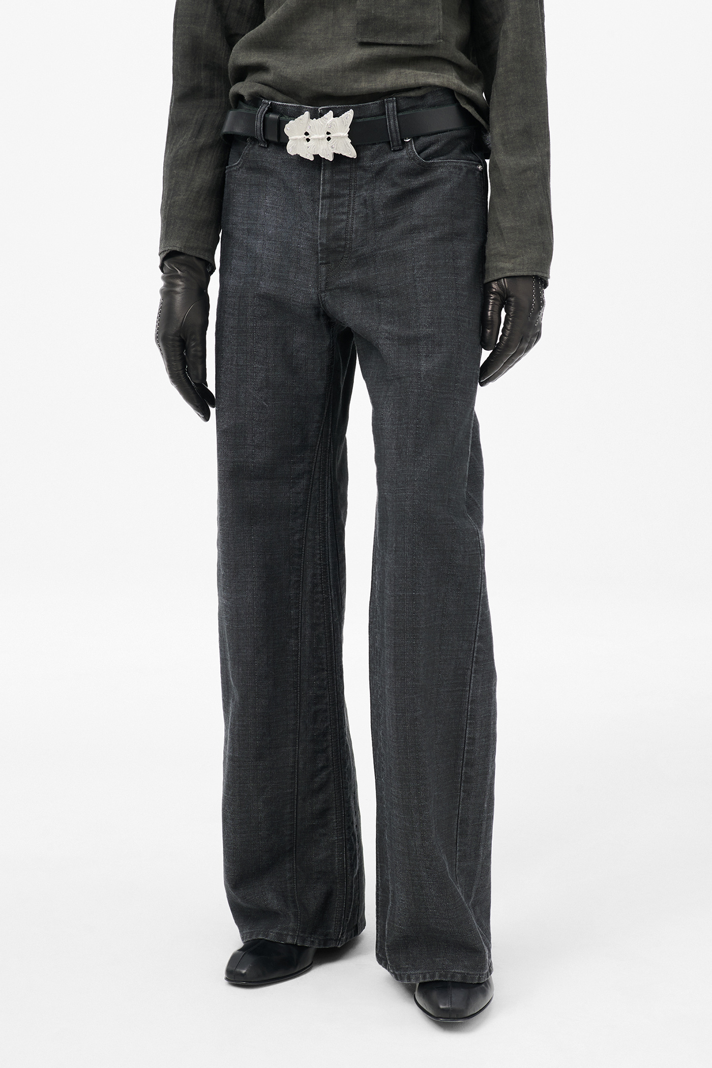 Our Legacy - Treble Cut Black Coated Herringbone