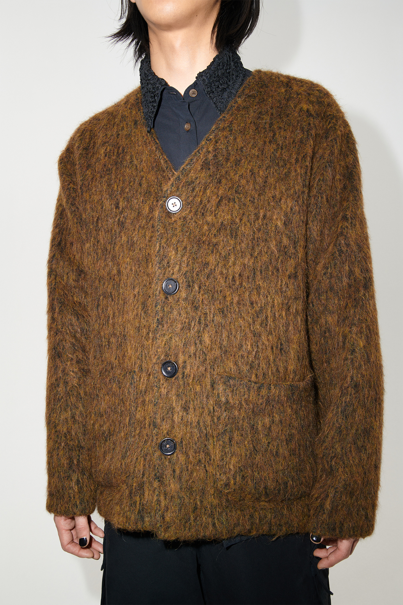 Our Legacy - Cardigan Olive Melange Mohair