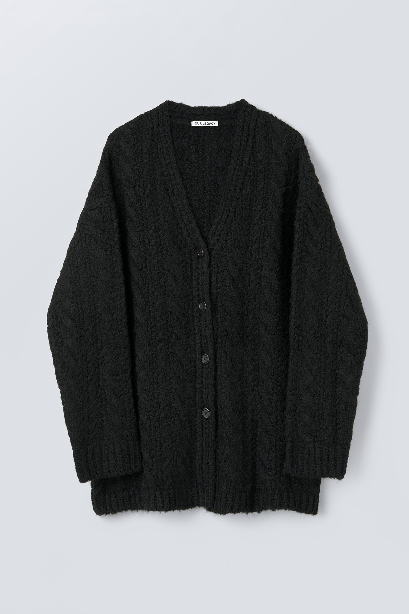 Our Legacy - Mid Line Cardigan Fuzzy Soot Black