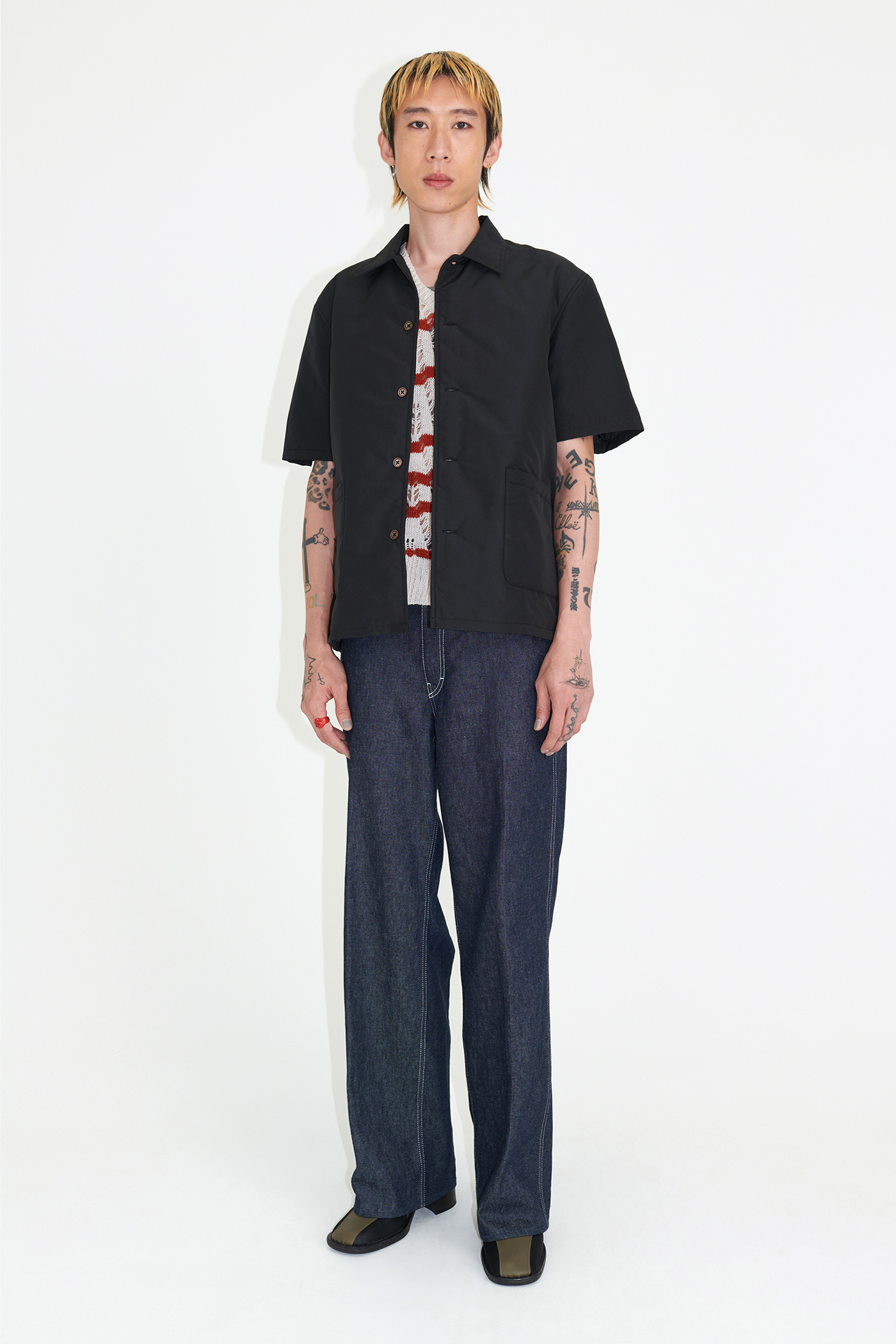 Our Legacy - Padded Elder Shirt Short Sleeve Black Recycled Poly