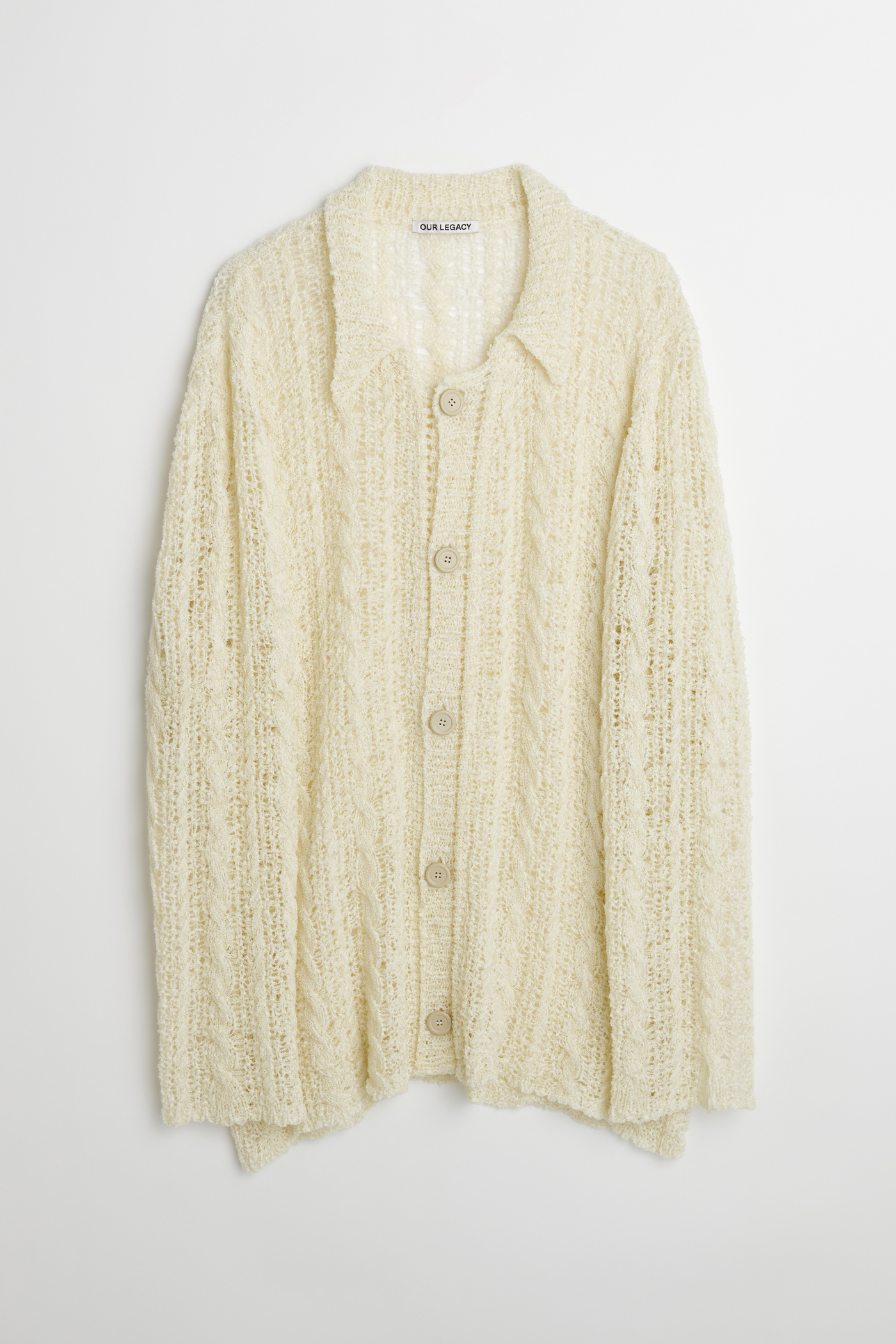 Our Legacy - Big Cardigan White Sheer Cable