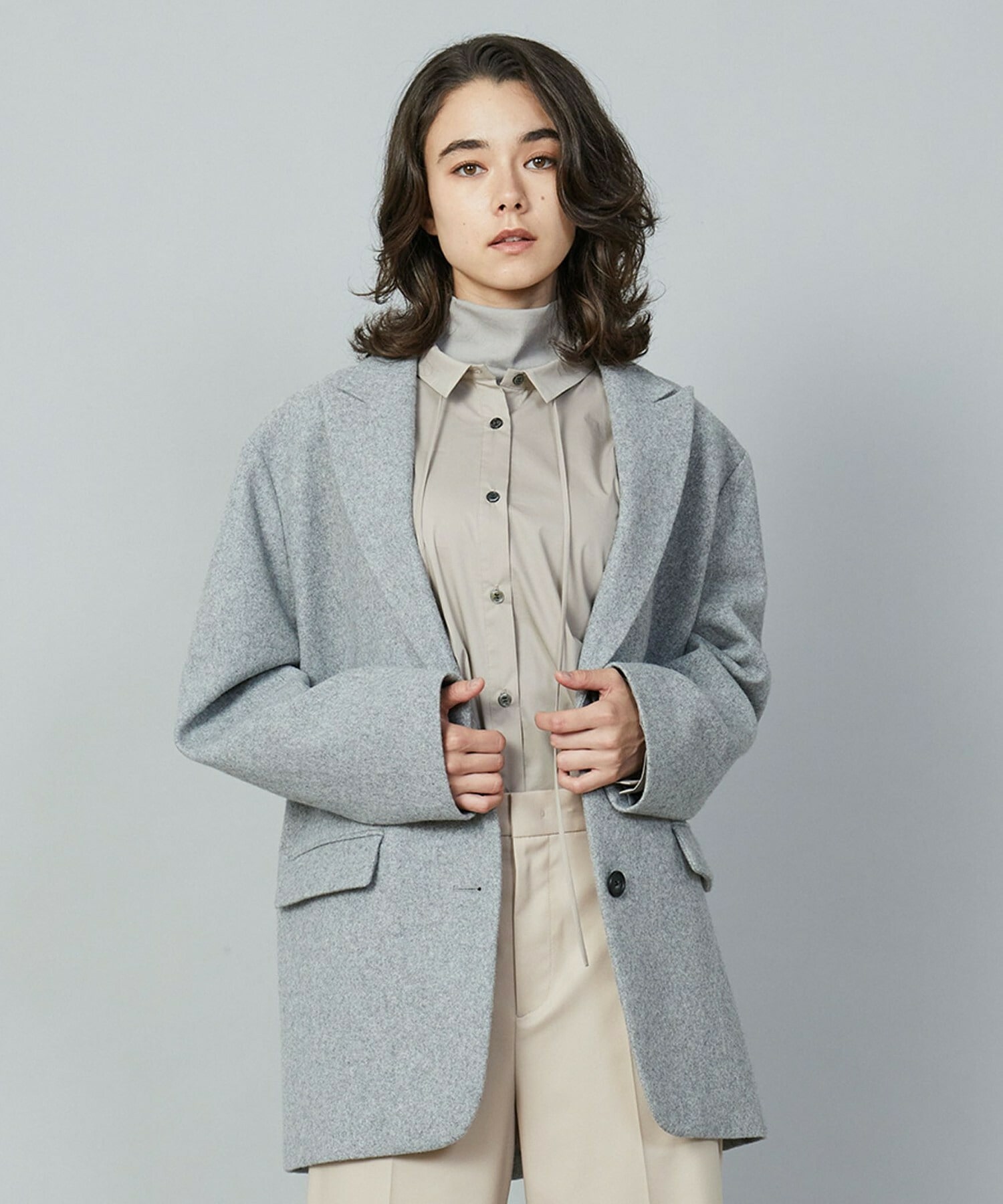 スタイリスト村山佳世子コラボ］ラムメルトンジャケットコート