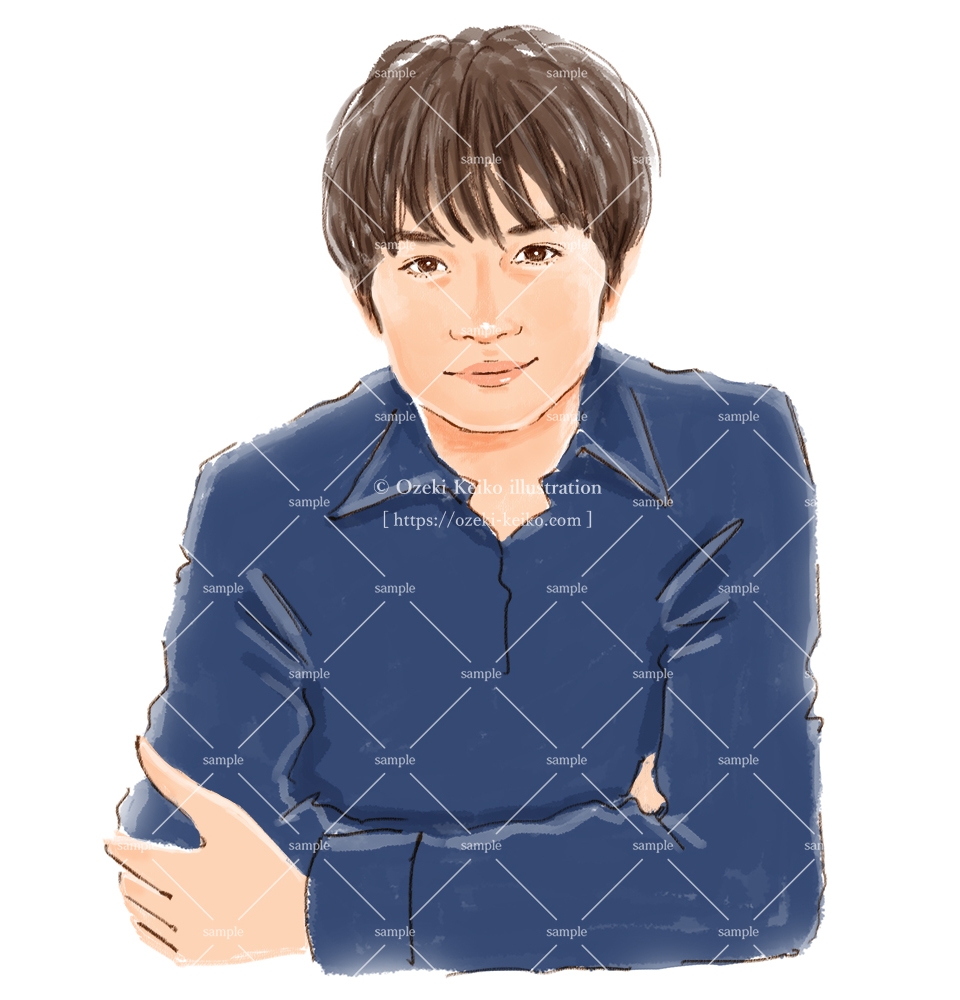 saita PLUS様 中島健人さんの似顔絵イラスト | Ozeki Keiko illustration