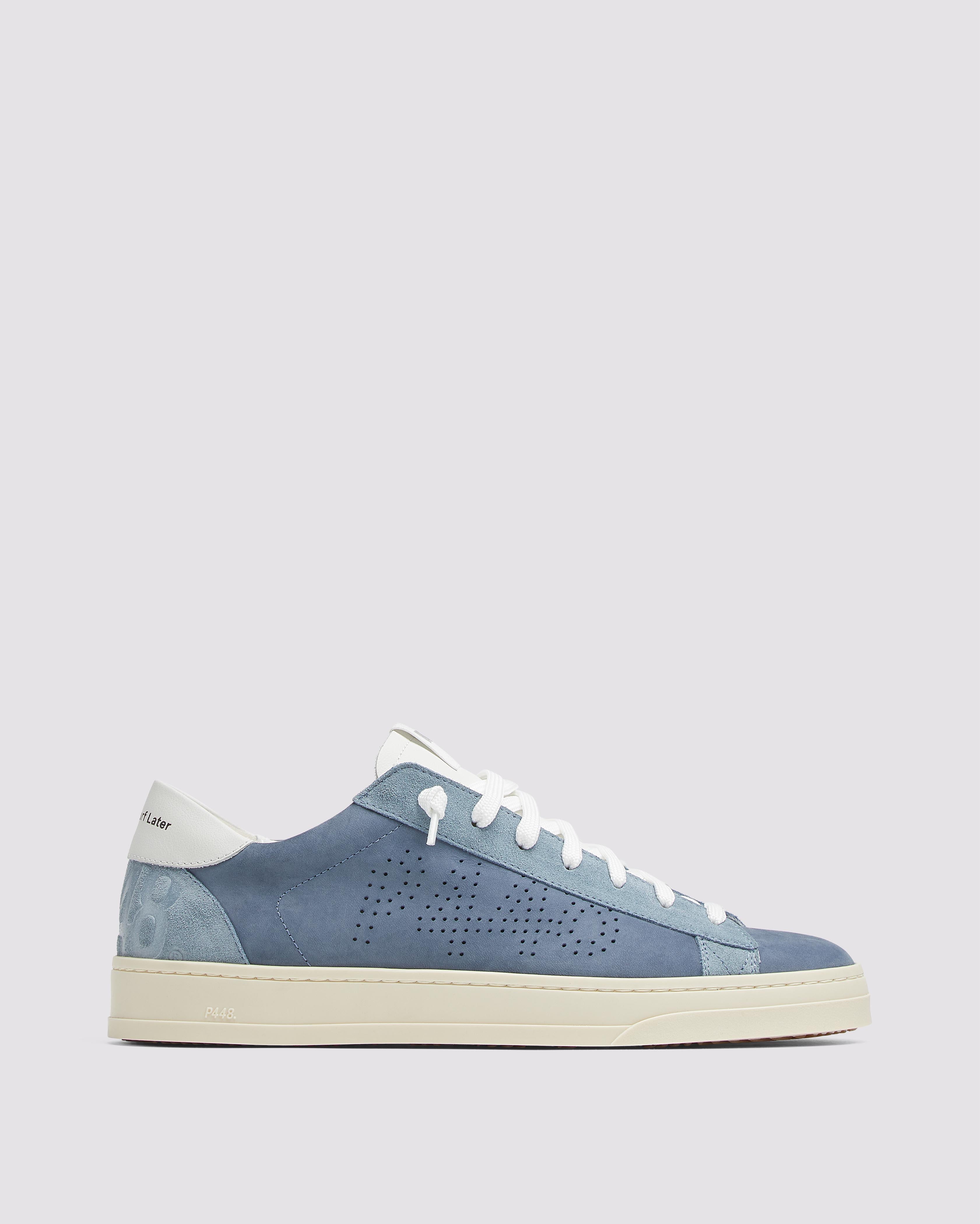 Jack Storm - Men's Low-Top Blue Nubuck Leather Sneaker – P448®