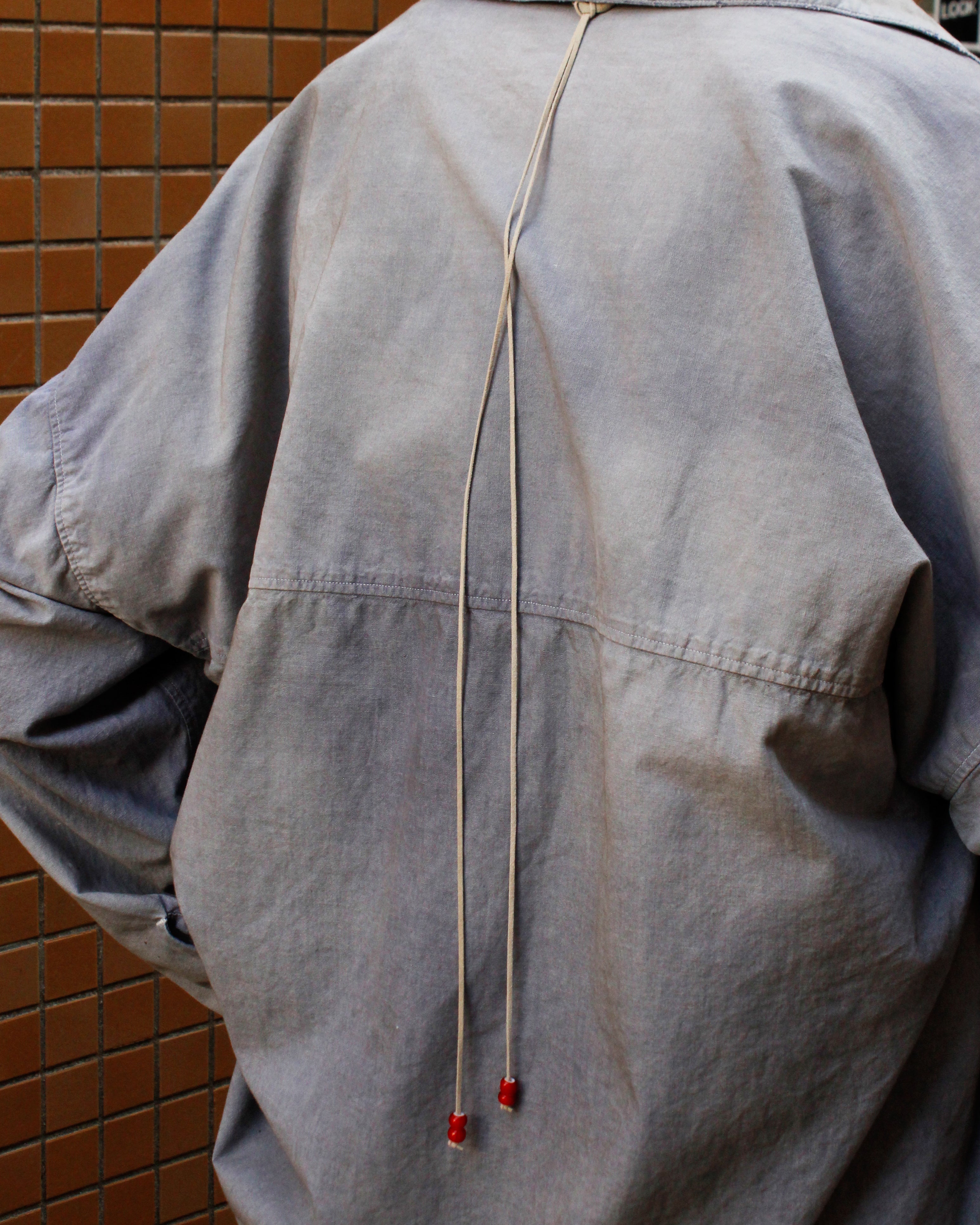 ANCELLM] AGING CHAMBRAY LONG SHIRT - DUSKY PURPLE
