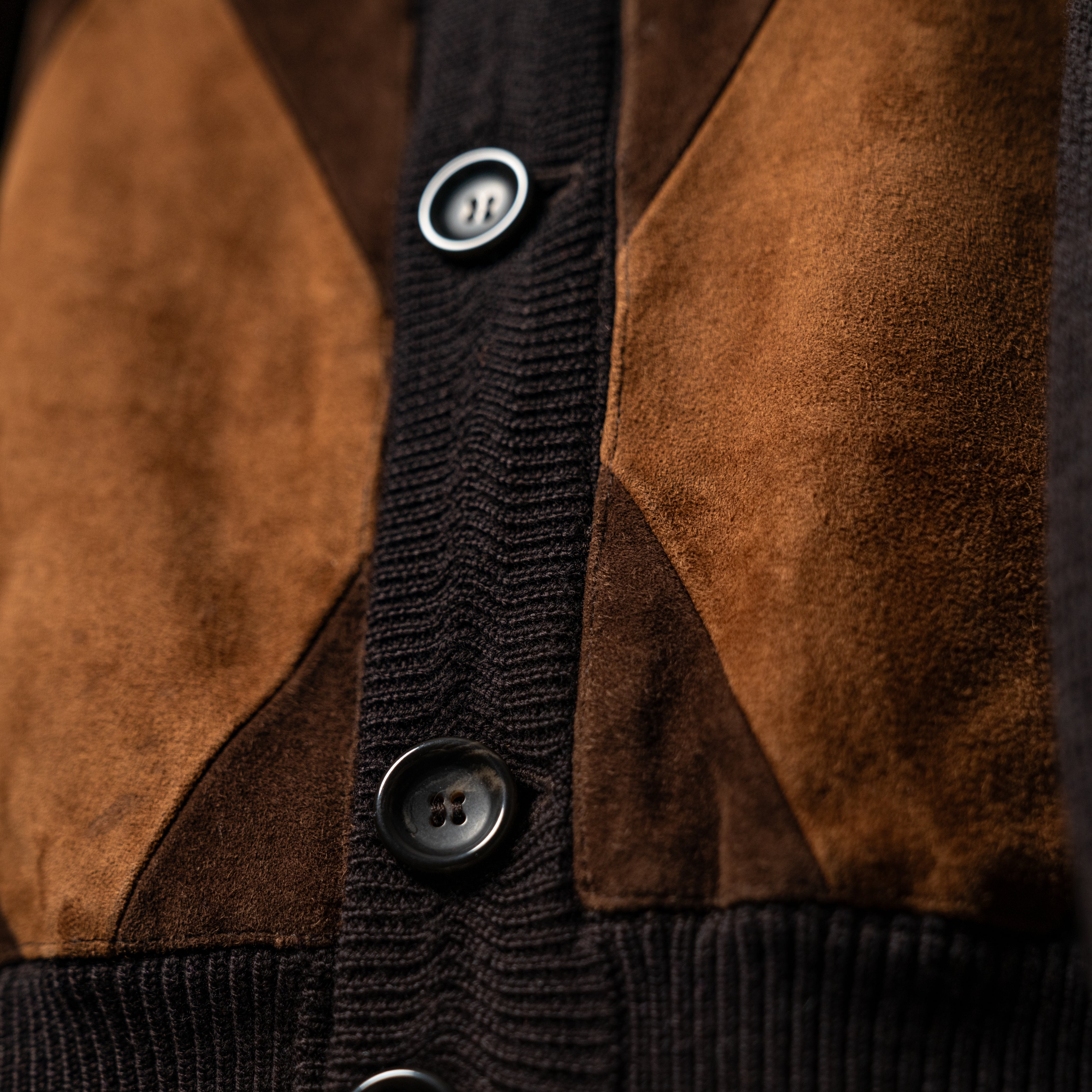 Leather patch cardigan – Pablo vinci