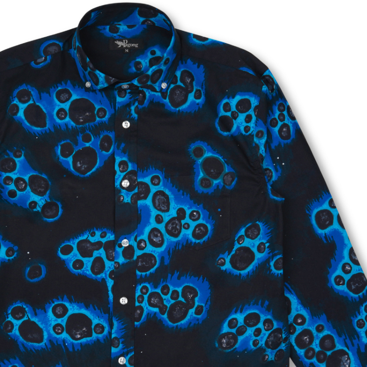 静嘉堂文庫美術館 ボタンダウンシャツ ＜曜変天目＞ | 京友禅アロハ