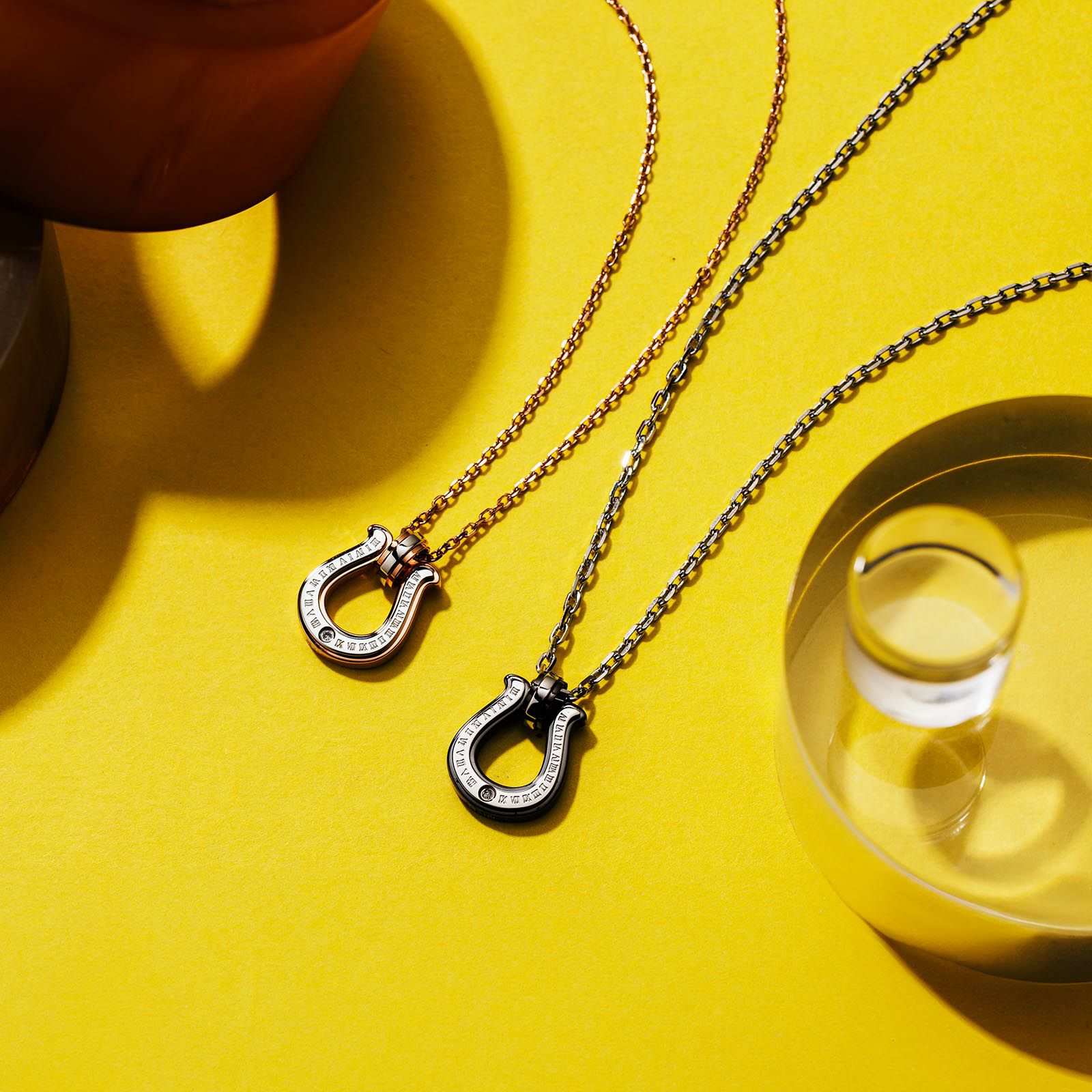 ペアネックレス ステンレス 4SUP067GO&4SUP067BK｜white clover【公式