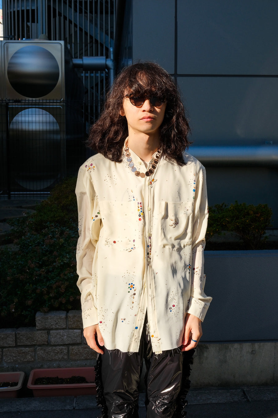 MASU(エムエーエスユー)のZIP-UP GALAXY SILK SHIRT WHIITEの通販