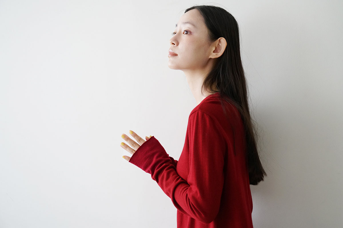 Mochi モチ long sleeve knit T-shirt[ma24-to-01/red] ロングスリーブ