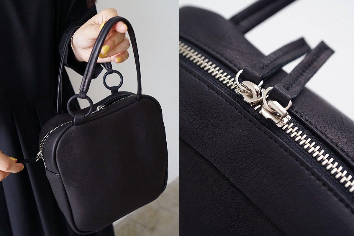 Mochi モチ box bag[ma-pro-26/black] 鹿革 ボックスバッグ