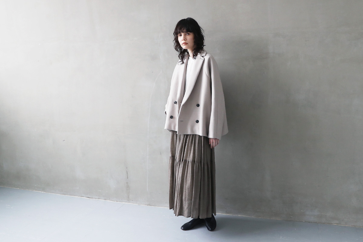 suzuki takayuki スズキタカユキ short coat [A241-22/ice grey]