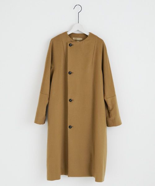 suzuki takayuki スズキタカユキ no-collar coat [A231-15/camel]