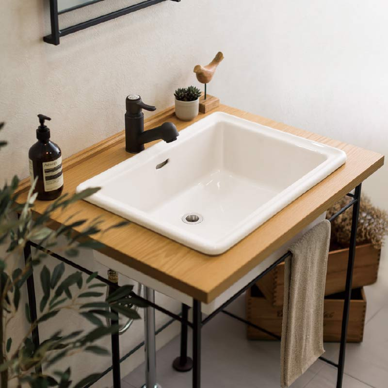 イブキクラフトの洗面ボール Lレクタングル（リネン）E350060の通販