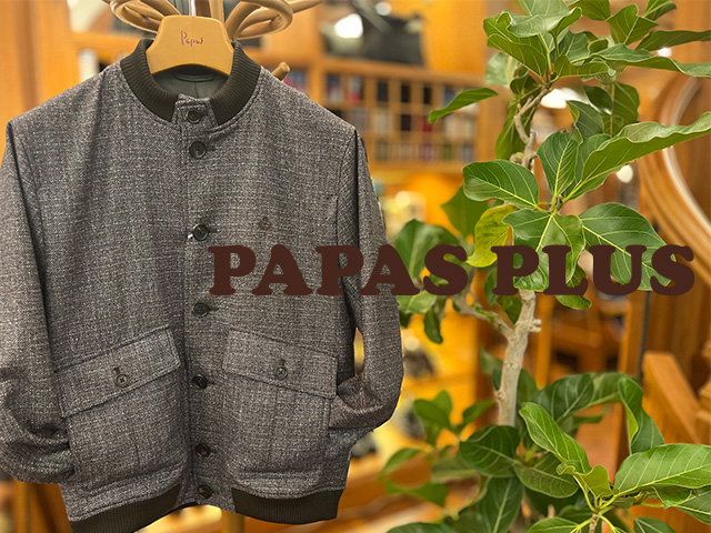 PAPAS PLUS『ウールマルチミックスカラーソフトツイードブルゾン