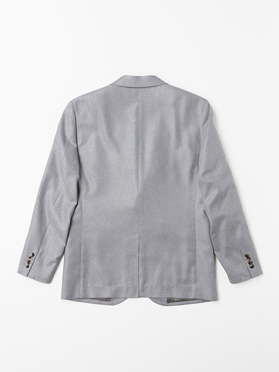 Papas ツイードマオカラージャケット Lサイズ ライトグレー ウール セール】 【Lanificio di Pray】シルクネップミックスツイード