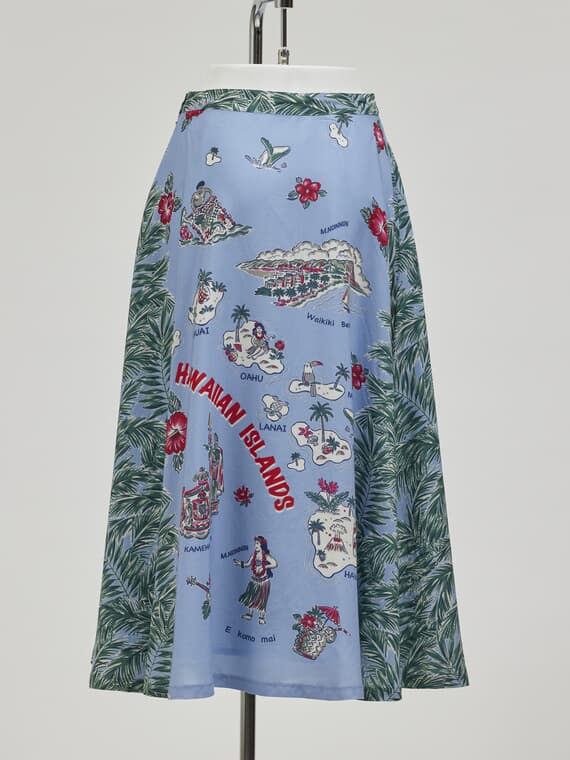 SALE】HAWAIIAN ISLAND LEAFプリントスカート【60th Anniversary