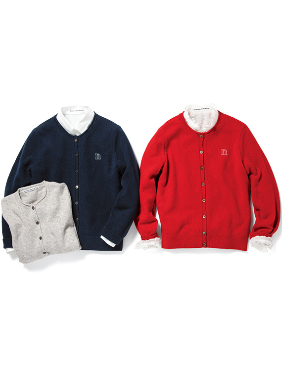 ウールカシミヤ天竺8G クルーネックカーディガン（WOMEN新着