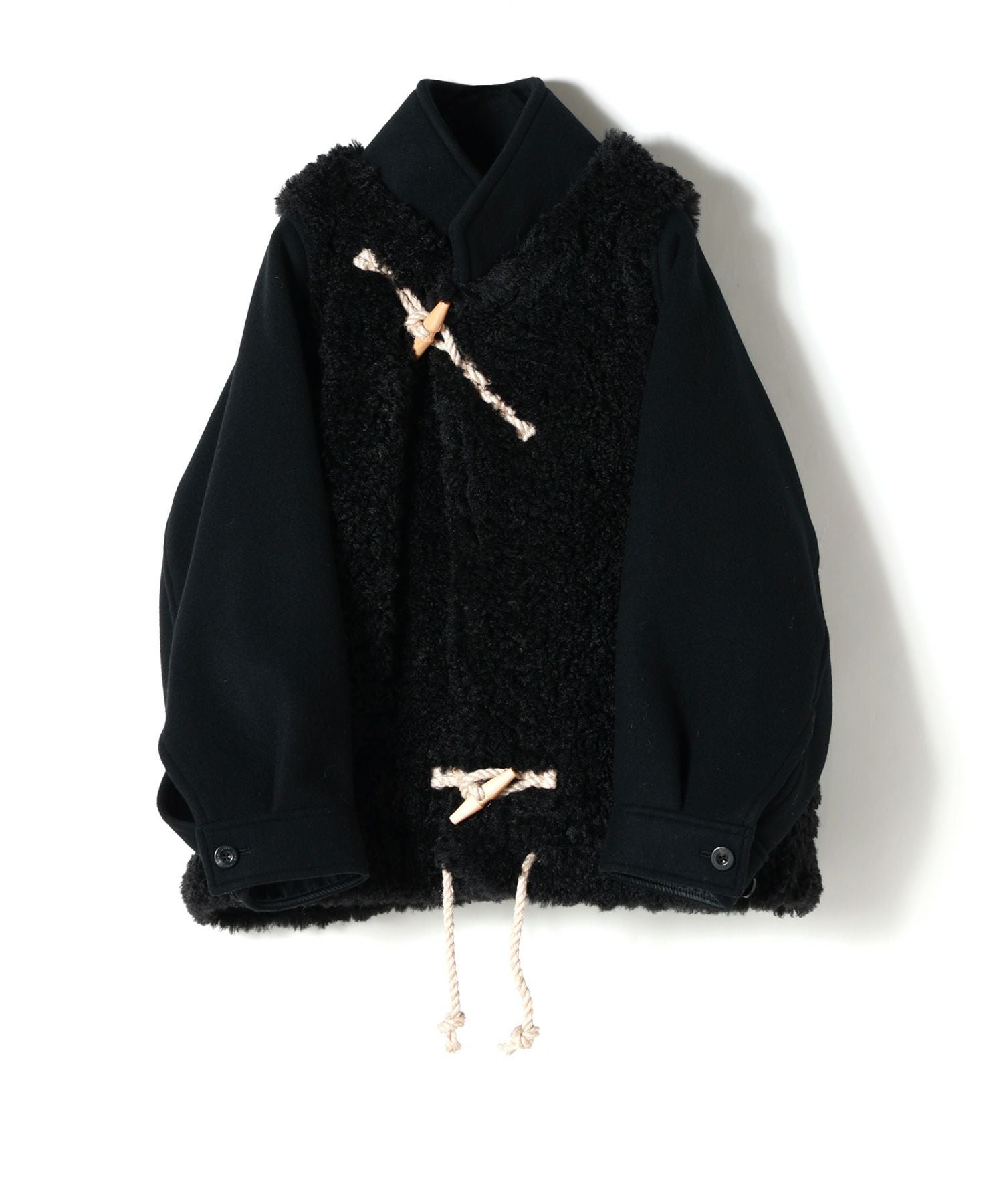 HYKE(ハイク)】 DOUBLE FACE FAUX SHERLING DUFFLE JACKET｜PARIGOT