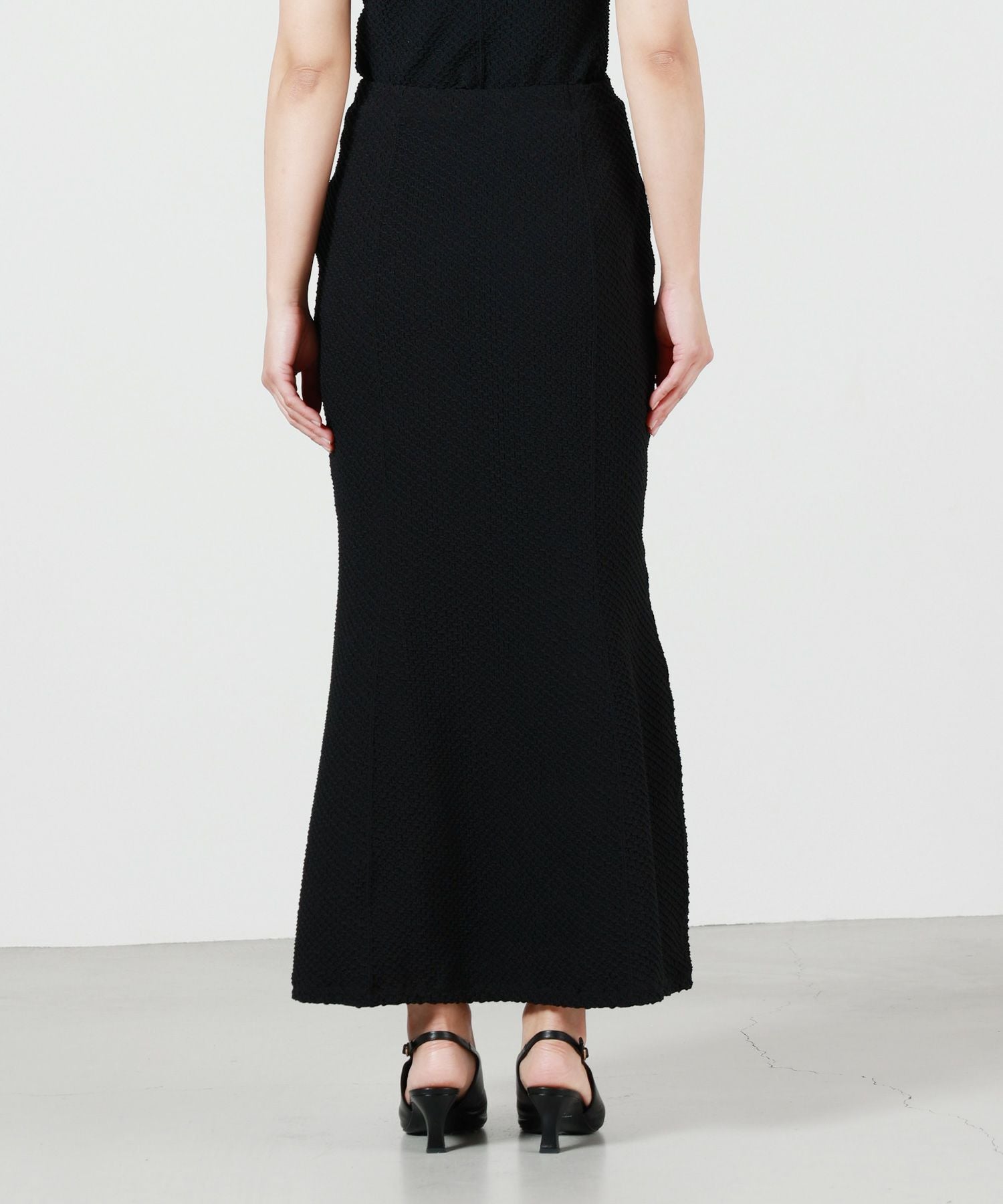 Mame Kurogouchi(マメ クロゴウチ)】 Shirring Jersey Jacquard Flare