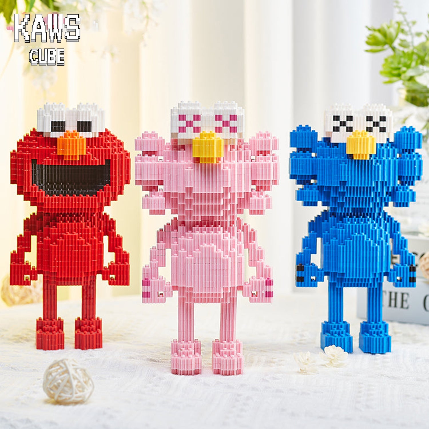 KAWS ブロック Sesame Street ：クッキーモンスター ブルー「141mm