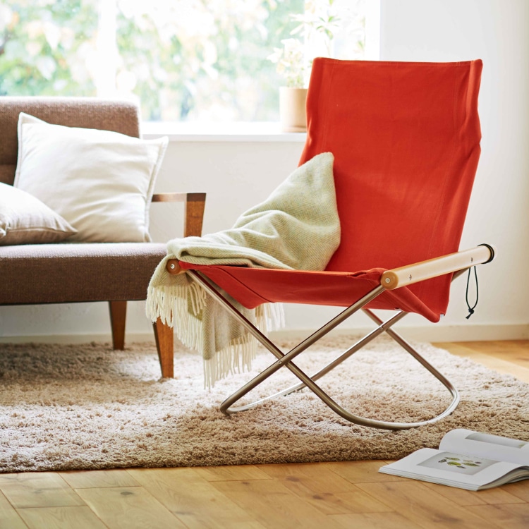 ニーチェア エックス ロッキング (木部ナチュラル シートキャメル