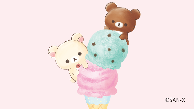 おっきなアイス🍦いただきま〜す✨ #コリラックマとチャイロイコグマの