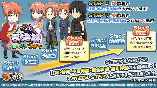夜兎族STEP-UPガシャ】 江華・神晃・少年神威・学生神威・暴走神楽の