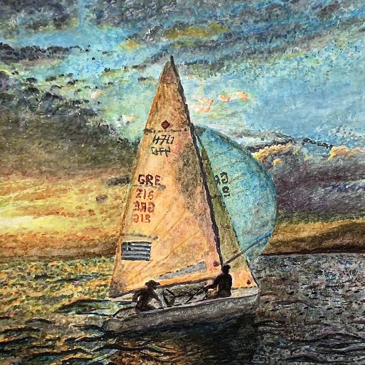 過去作品 水彩画 ヨットの絵が多いですね。海を描くのがとても好きです