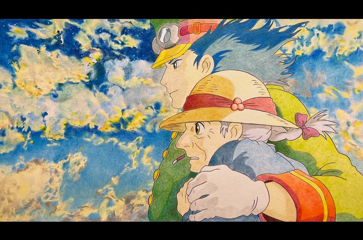 ハウルの動く城🏰 色鉛筆で 描いてみた✏️🌈 #ハウルの動く城 #色鉛筆