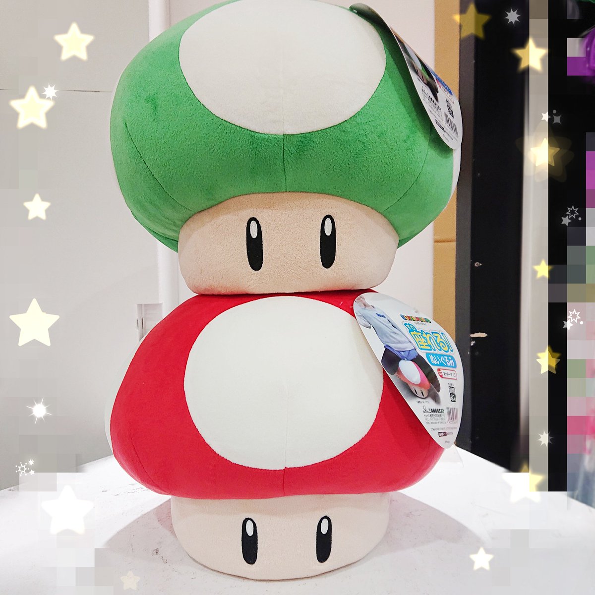 スーパーマリオ】 インパクトがすごい😳 「座れるぬいぐるみ スーパー