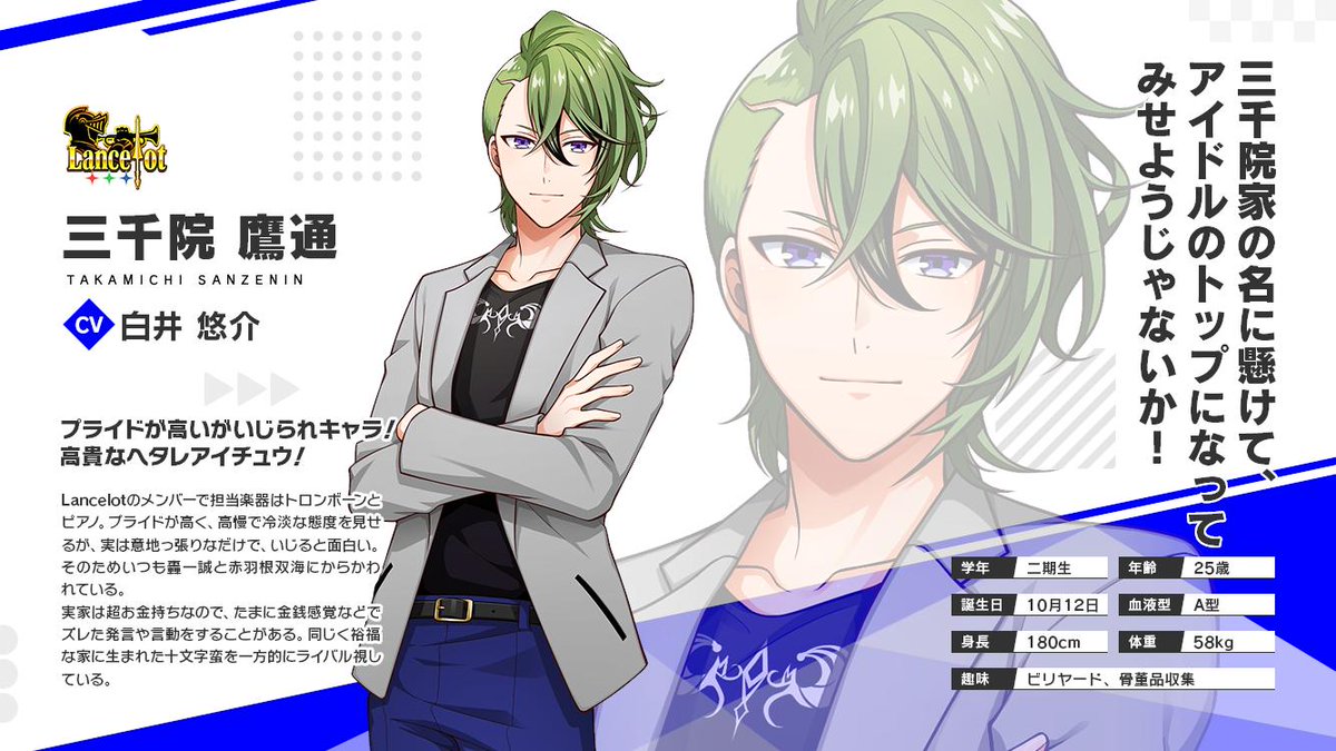 アイチュウ紹介 第六弾】 Lancelotの高貴なヘタレアイチュウ三千院鷹通