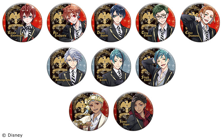 ディズニー ツイステッドワンダーランド グリッター缶バッジ～学園生活