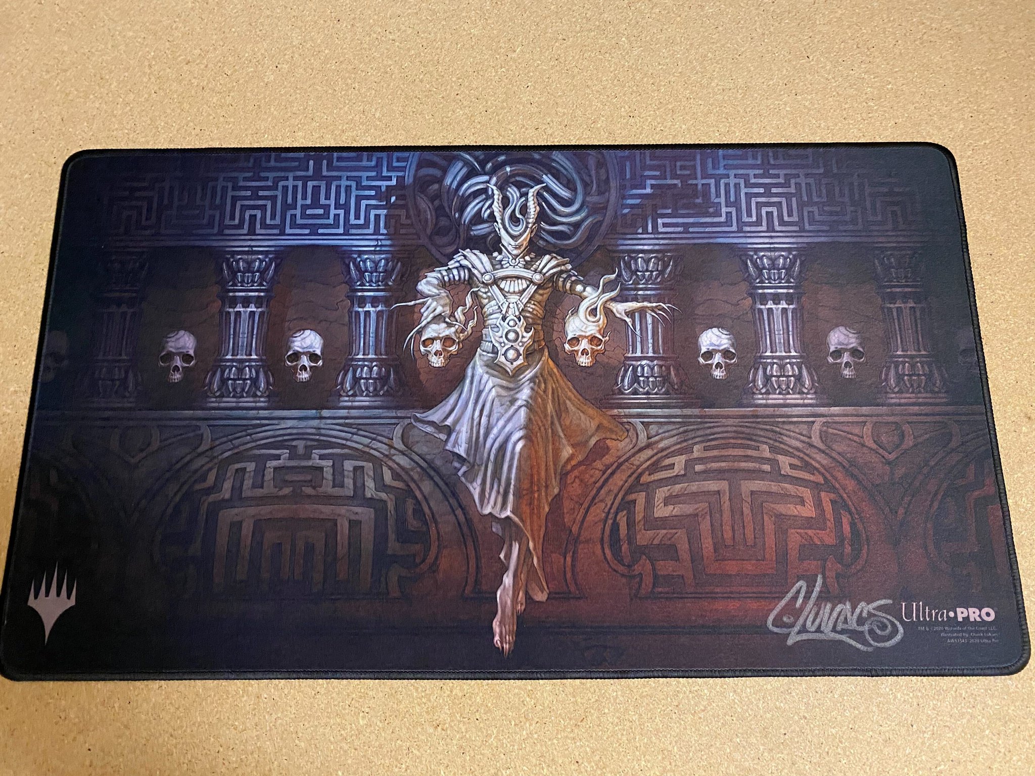 MTG 死の影 サイン入りステッチ加工プレイマット MTG 死の影 サイン入り