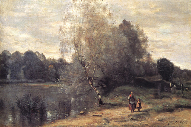 ジャン＝バティスト・カミーユ・コロー『ヴィル・ダヴレー，白樺のある
