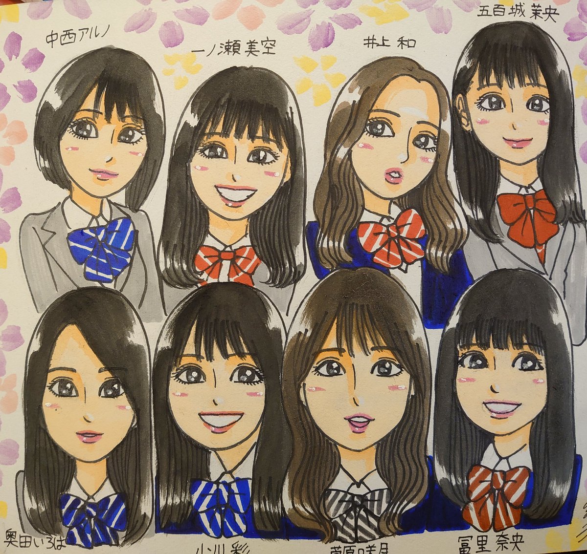 ドン！ 今日描いた乃木坂ちゃんで〜す(*^^*) #乃木坂5期生 (*´ω