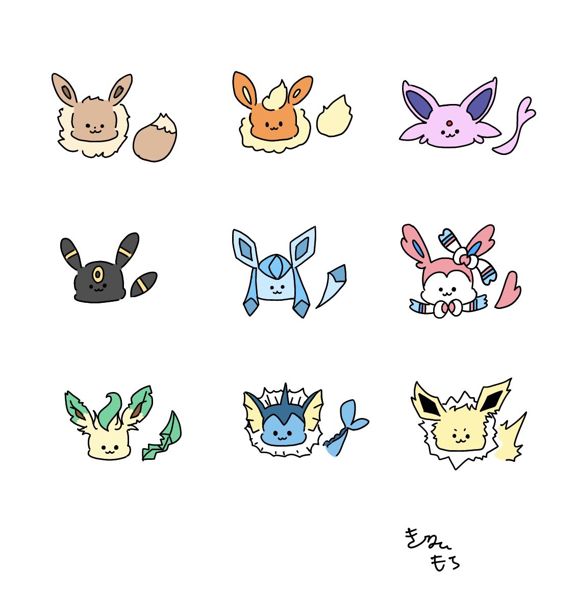 ブイズシリーズ！ #ポケモン #イーブイ #ブラッキー #リーフィア