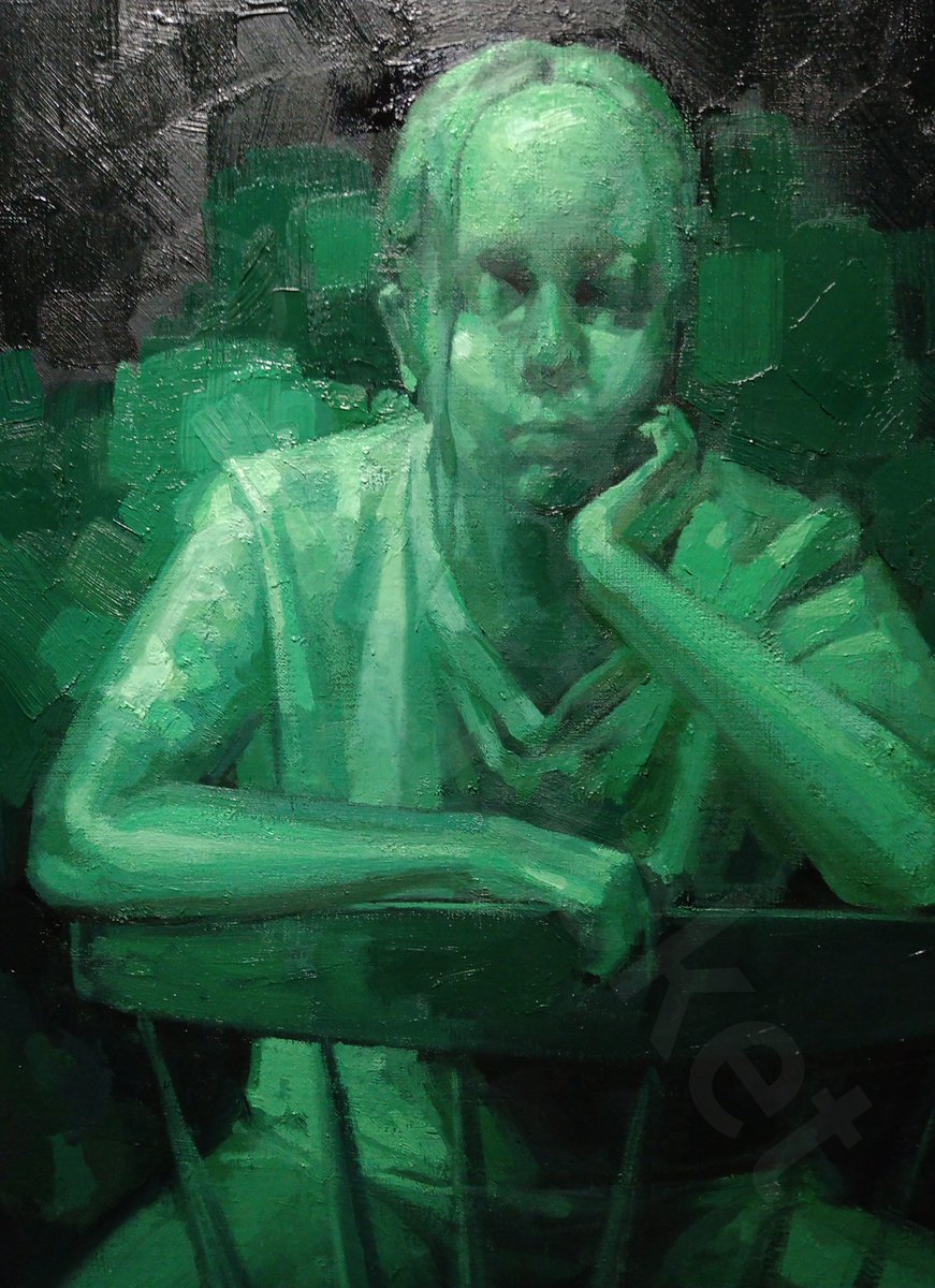 久々ノ油彩作品 最近ハコノ様ナ作風… キャンバスに油彩 F15号部分