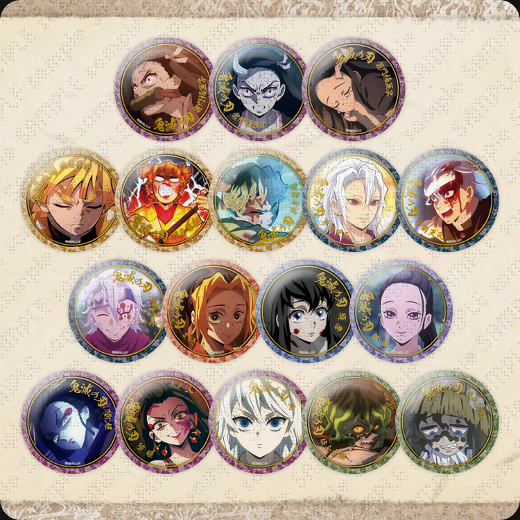 不死川実弥 鬼滅の刃 刀鍛冶の里編 絵巻カフェ 箔押しランダム缶バッジ