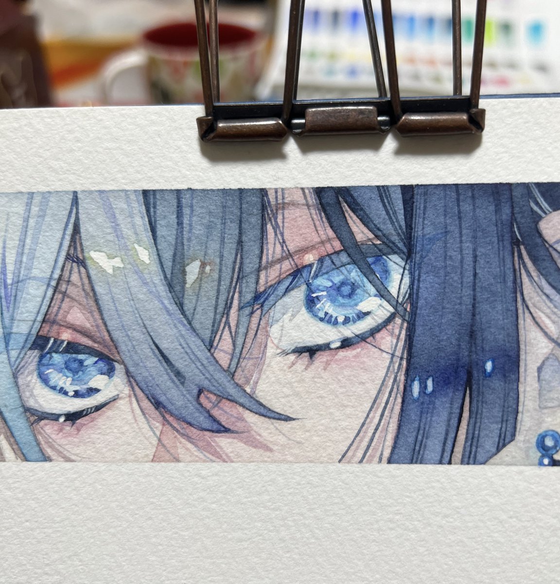 透明水彩、写真で色を合わせるの難しい…