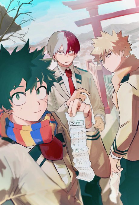 爆豪勝己 ,緑谷出久 ,轟焦凍 「」|未山📛🐻‍❄️のイラスト