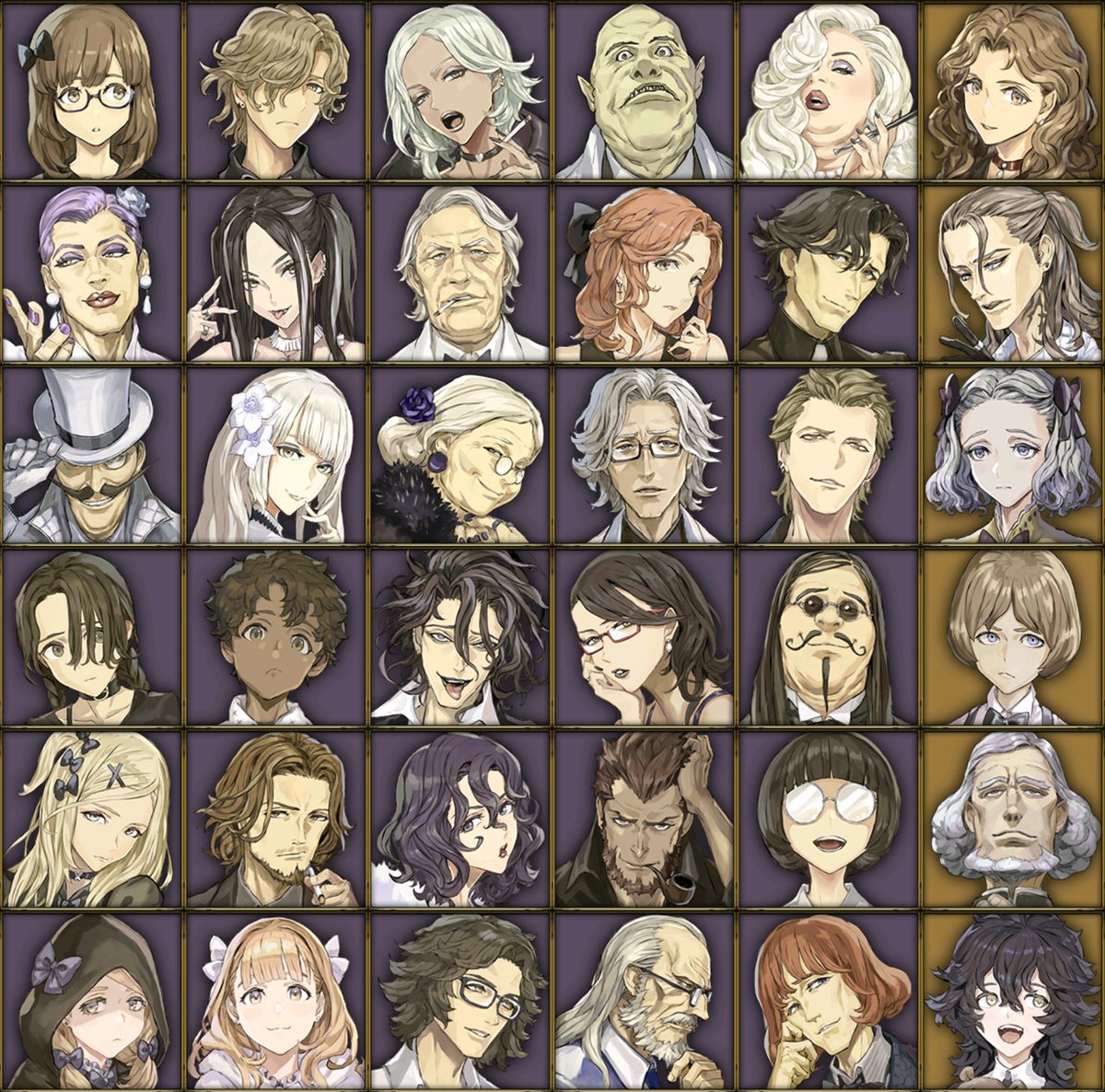 未だに昔のキャラ一覧いいねされてるようなんで #人狼ジャッジメント N