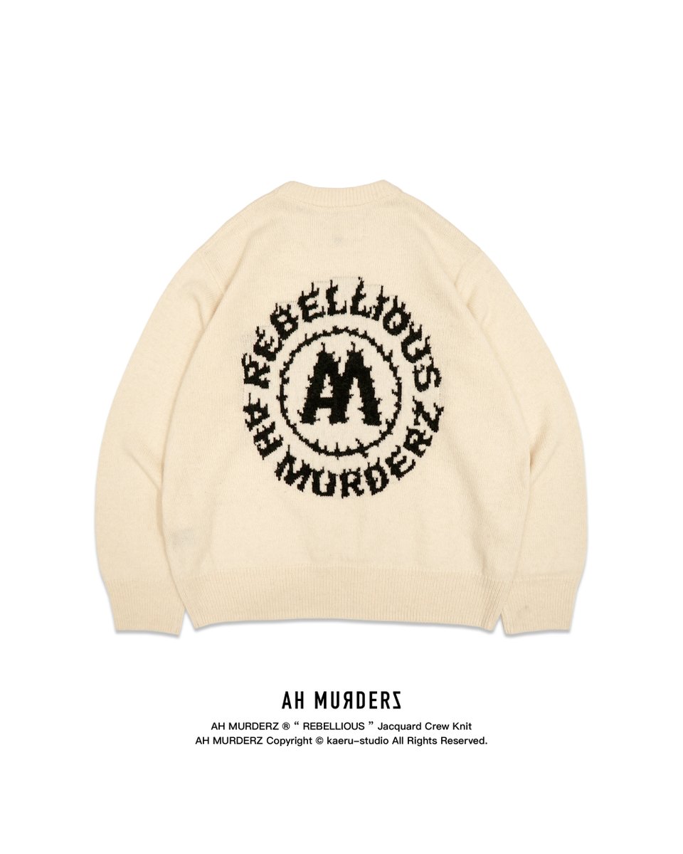 発 売 開 始 !!!!!!!!!!! AH MURDERZ “ REBELLIOUS ” Jacquard Crew