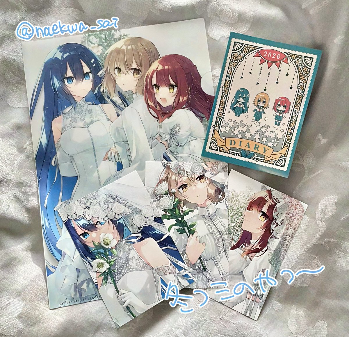 冬コミのグッズ届いた〜！これ+本のセットです(事後通販の方も予定して