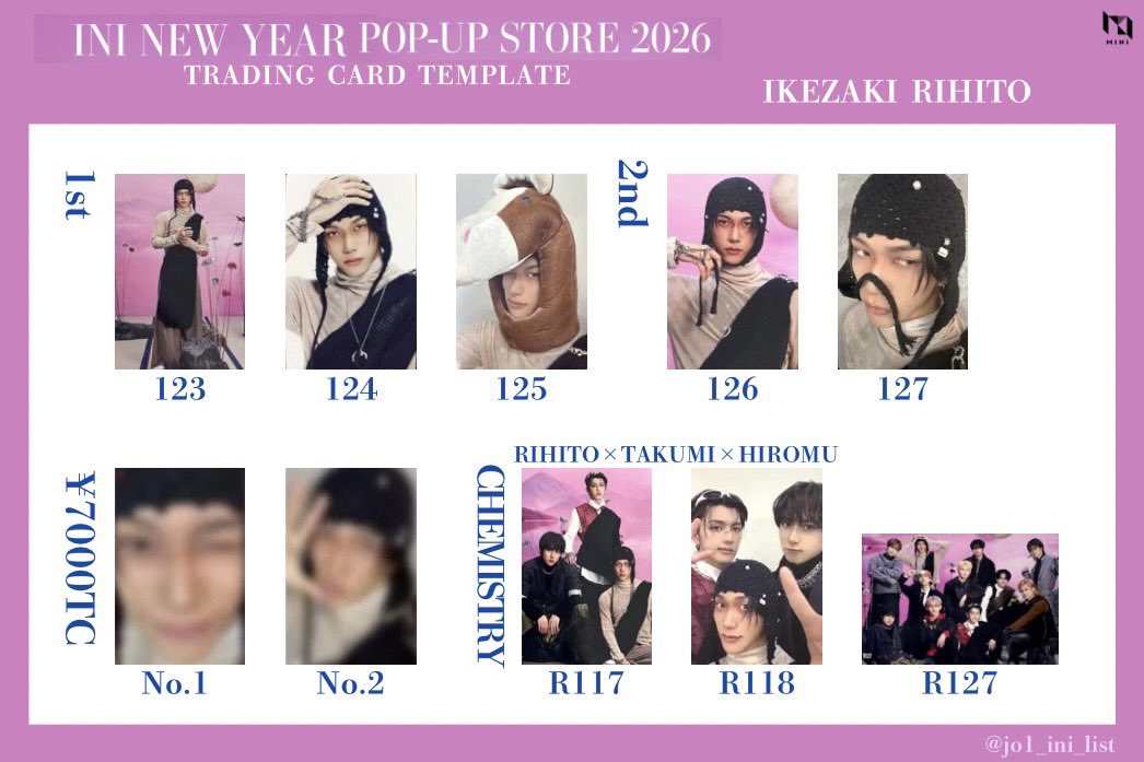 INI NEW YEAR POP-UP STORE 2026 ランダムトレカ/7000円トレカ ソロ