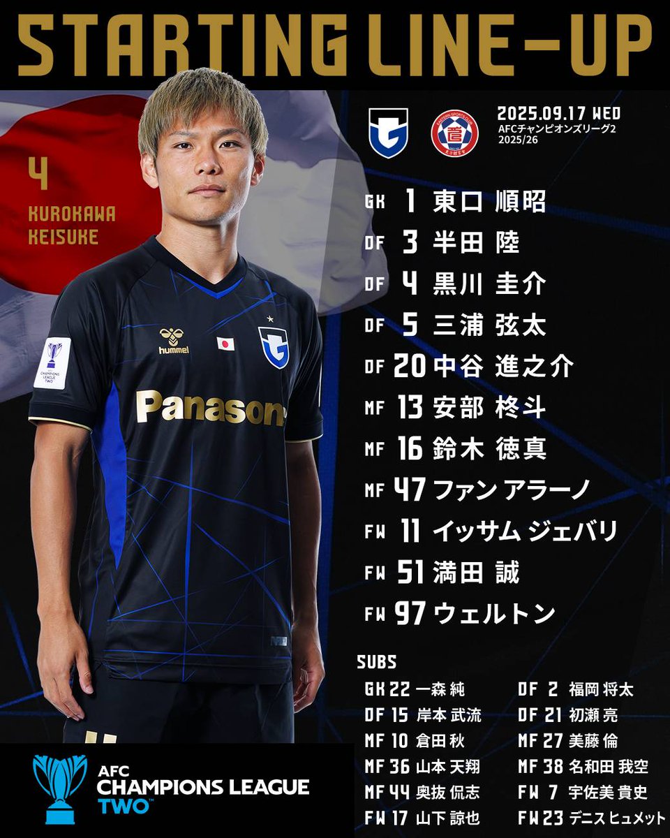 🔵𝗦𝗧𝗔𝗥𝗧𝗜𝗡𝗚 𝗟𝗜𝗡𝗘-𝗨𝗣⚫️ 🏆AFCチャンピオンズリーグ2