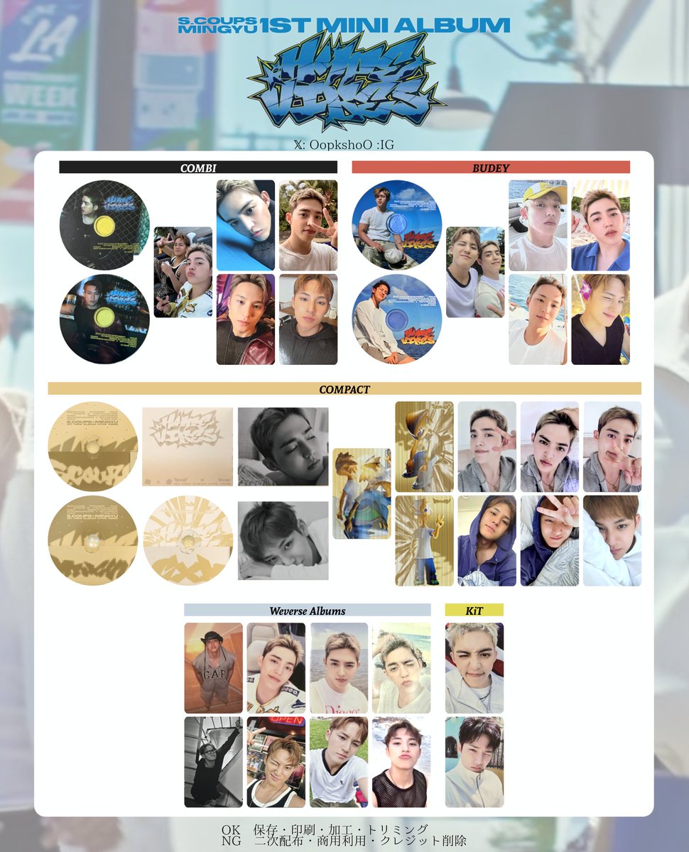 S.COUPS X MINGYU 1st Mini Album ' HYPE VIBES ' - - PHOTO CARD LIST